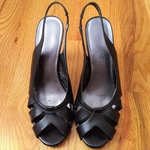 Madeline Stretch Back Black Pumps